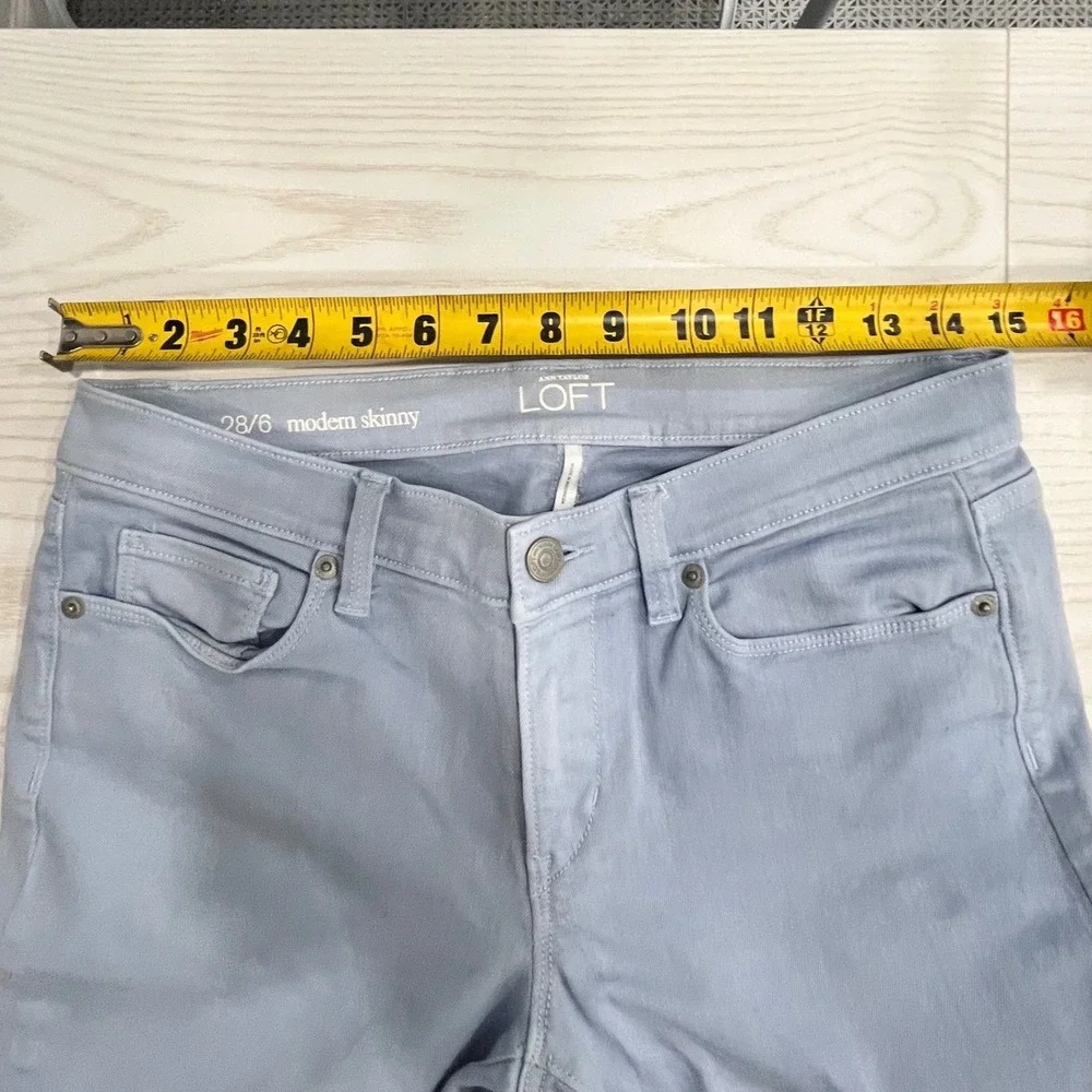 LOFT Modern Skinny Jeans Womens 28/6 Light Blue Stretch Mid Rise Denim Pants